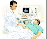 Technician and patient